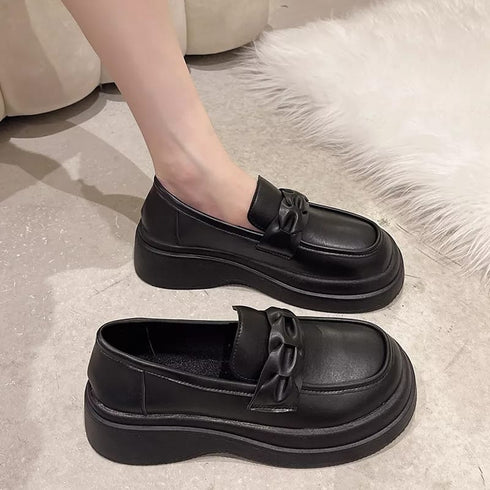 Retro All-Match Clogs Bow-Knot Platform Loafers